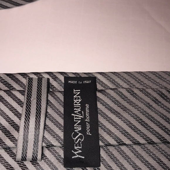 Yves Saint Laurent Striped Silk Tie - Picture 5 of 6